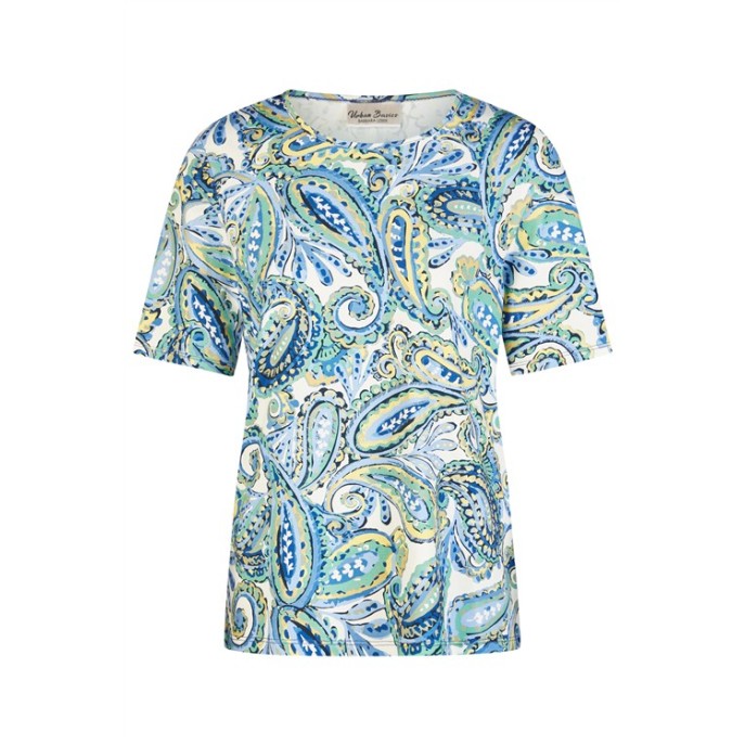 Barbara Lebek shirt 6152 Blauw groen paisley
